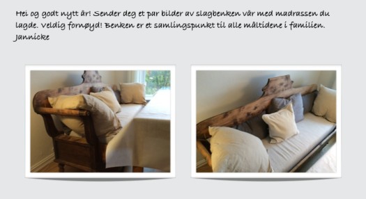 Slagbenk med sittepute